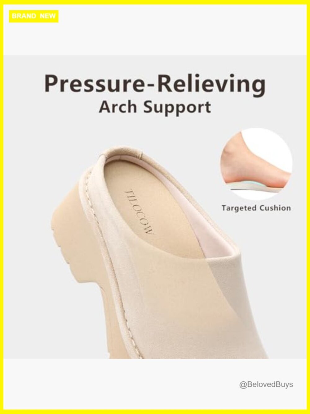 Comfortable Platform Mules Slip-On Clogs with Arch Support - Picture 5 of 6